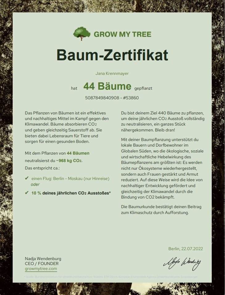 Baum Zertifikat