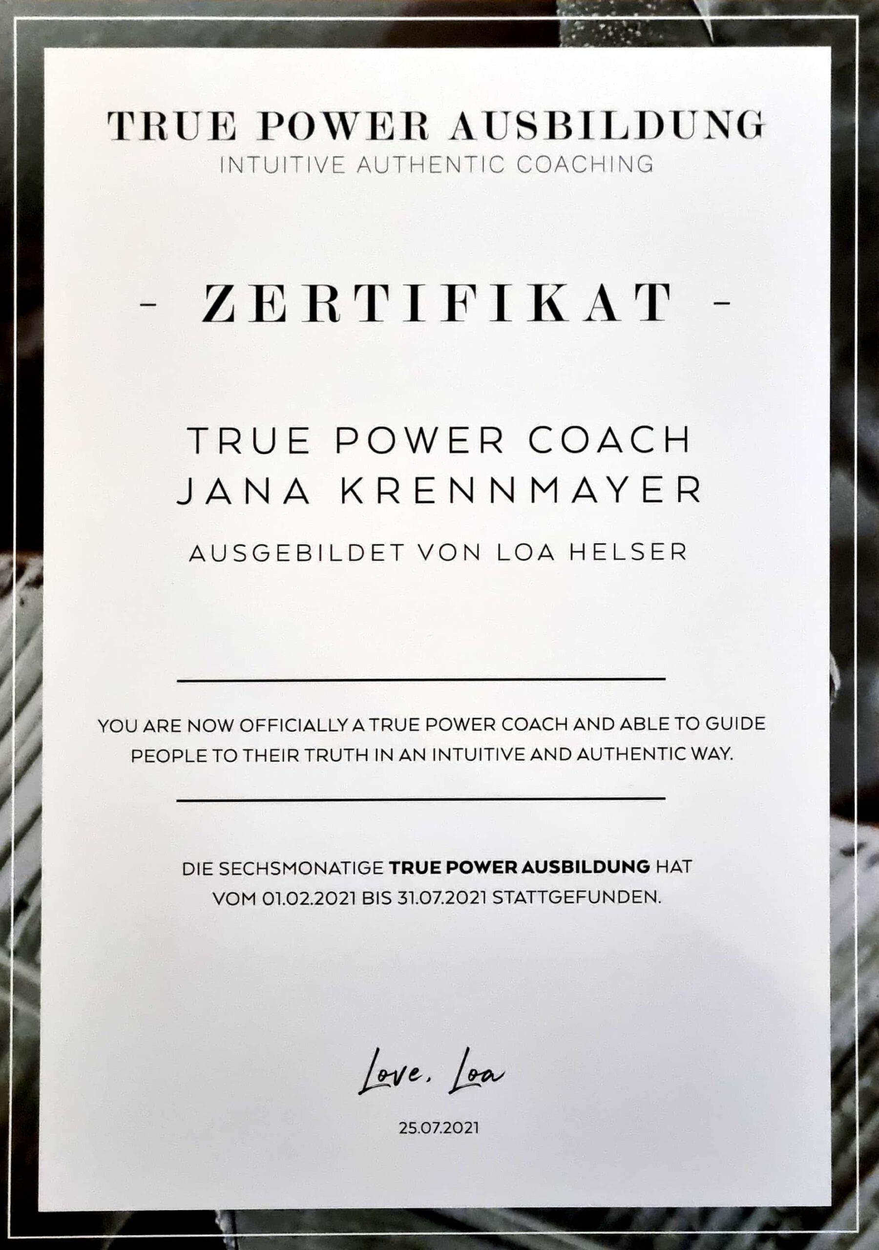 TP Zertifikat